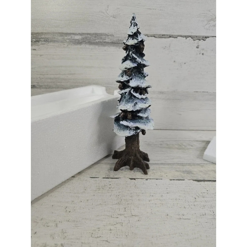 Department 56 Village Pole Pine Tree 8 Inch Porcelain Snow Covered 5528-0 Green